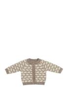 Smallstuff Cardigan, Ao Elephants, Merino Wool, Brown Beige