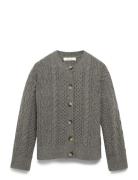 Selected Slfnelly Ls Knit O-Neck Cardigan Grå