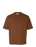 Selected Slhrelaxnorman Ss O-Neck Tee Brun