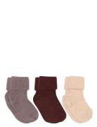 Mp Denmark Wool Rib Baby Socks - 3-Pack Beige