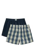 GANT Check And Solid Boxer Shorts 2-P Blå