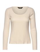 Lauren Ralph Lauren 5X2 Drop Needle Rib-Knit Top Kräm