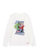 Mango Superhero Cotton Marvel T-Shirt Vit