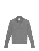 Calvin Klein Ls Jny Extrafine Merino Swtr 14G Grå