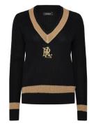 Lauren Ralph Lauren Br Ryn Pl Ctn/Mtlc-Ls Sweater Svart