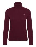 GANT Extrafine Lambswool Blend Rollneck Burgundy