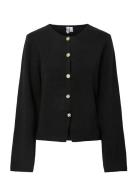 Pieces Pcfarie Ls O-Neck Split Knit D2D Fsy Svart