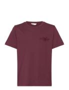 GANT Reg Tonal Shield Ss T-Shirt Burgundy