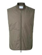 Selected Slhthomas Gilet Noos Khaki Green