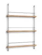 MOEBE Box Set, Magazine Shelving Ms.115.1, Oak Shelves, Stainless Stee...