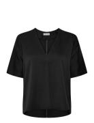 Ahlvar Gallery Yoli V-Neck Silk Blouse Svart