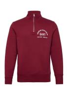 GANT Printed Graphic Half Zip Burgundy