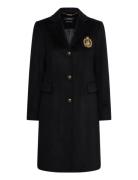 Lauren Ralph Lauren Crest-Patch Wool-Blend Coat Svart