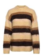 Monki Relaxed Fit Fluffy Knit Sweater Beige