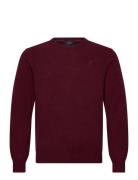 Hackett London Lambswool Crew Burgundy