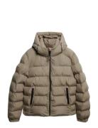 Superdry Hooded Sports Puffer Jacket Beige