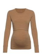 Boob Merino Wool Nursing Top, Long Sleeve Brun