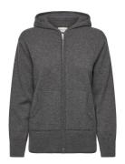 GANT Superfine Lambswool Zip Hoodie Grå