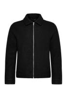 Lindbergh Wool Blend Zip Through Overshirt Svart