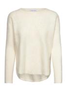 Davida Cashmere Brushed Curved Sweater Vit