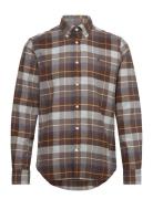 Morris Big Check Flannel Shirt-Classic Fit Brun