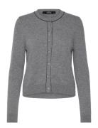 Mango Wool Cardigan With Decorative Stitching Grå