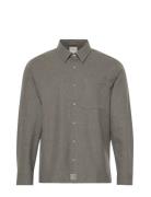 Calvin Klein Ls Solid Silk Wool Easy Shirt Grå