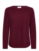 Davida Cashmere Curved Sweater Burgundy