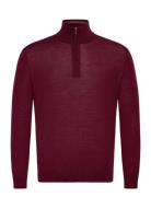 GANT Extrafine Merino Wool Half Zip Burgundy