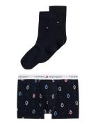 Tommy Hilfiger Gift Set Trunk & Socks Boxed Marinblå