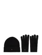 Tommy Hilfiger Th Flag Beanie & Glove Gp Svart