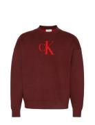 Calvin Klein Jeans Ls Cttn Cashmere 3D Logo Crwnk S Röd