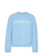 Calvin Klein Jeans Ls Brushed Alpaca Logo Crwnk Swe Blå
