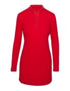 Calvin Klein Jeans Aop Jacquard Ls Polo Dress Röd