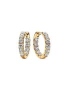 Pandora 14K Gold-Plated Hoop Earrings With Clear Cubic Zirconia Guld