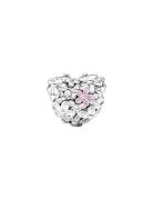 Pandora Heart Sterling Silver Charm With Pink And Violet Enamel Silver