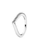 Pandora Wishb Sterling Silver Ring With Clear Cubic Zirconia Silver