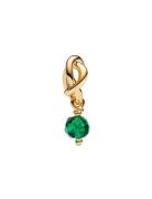 Pandora 14K Gold-Plated Dangle With Royal Green Crystal Guld
