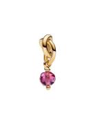 Pandora 14K Gold-Plated Dangle With Phlox Pink Crystal Guld