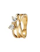 Pandora Bow 14K Gold-Plated Ring With Clear Cubic Zirconia Guld