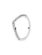 Pandora Wishb Silver Ring With Clear Cubic Zirconia Silver