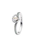 Pandora Disney Ariel Sterling Silver Ring With Treated White Freshwate...