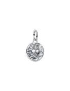 Pandora Heart Sterling Silver Medallion With Clear Cubic Zirconia Silv...