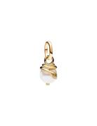 Pandora Snake 14K Gold-Plated Mini Dangle With White Lacquered Artific...