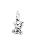 Pandora Labrador Dog Silver Dangle With Black Enamel Silver