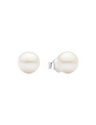 Pandora Sterling Silver Stud Earrings With 7 Mm White Treated Freshwat...