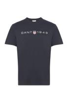 GANT Printed Graphic Ss T-Shirt Svart