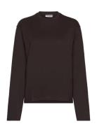 Weekday Long-Sleeved Boxy Cotton T-Shirt Brun