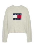 Tommy Jeans Tjw Melange Flag Sweater Rib Ext Kräm
