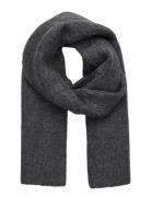 Rosemunde Rwtulip Wool Blend Rib Knit Scarf Grå
